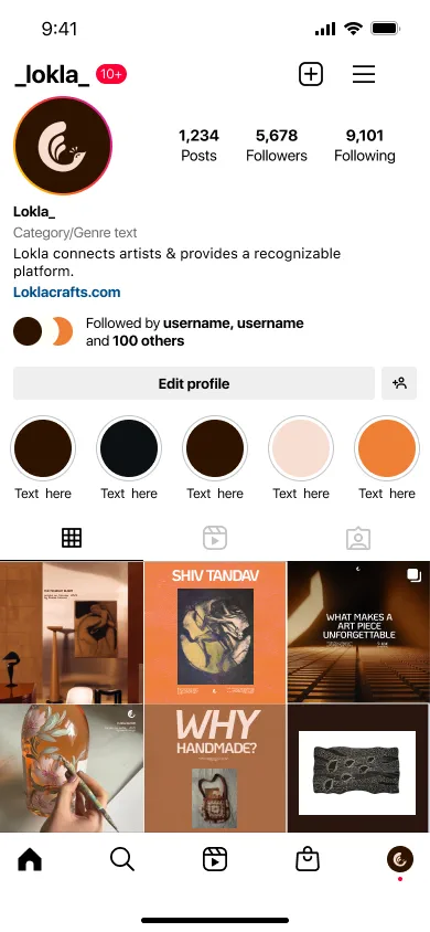 Profile screen
